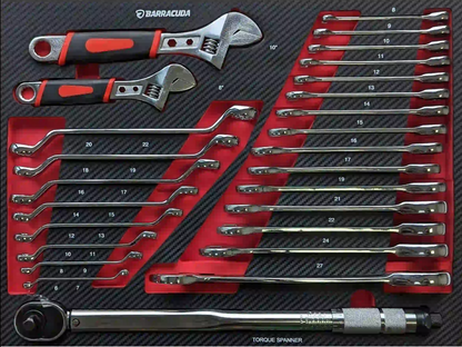 Carro de taller - BARRACUDA TOOLS - CUDA Max XXL - 8 cajones - 247 herramientas - Negro/Rojo