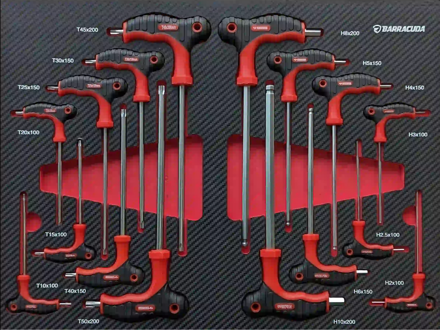 Carro de taller - BARRACUDA TOOLS - CUDA Max XXL - 8 cajones - 247 herramientas - Negro/Rojo